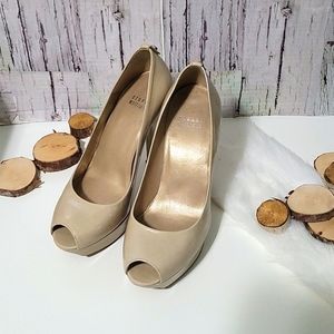 Stuart Weitzman Heels Pumps Nude Stilettoes Open Toe 7
